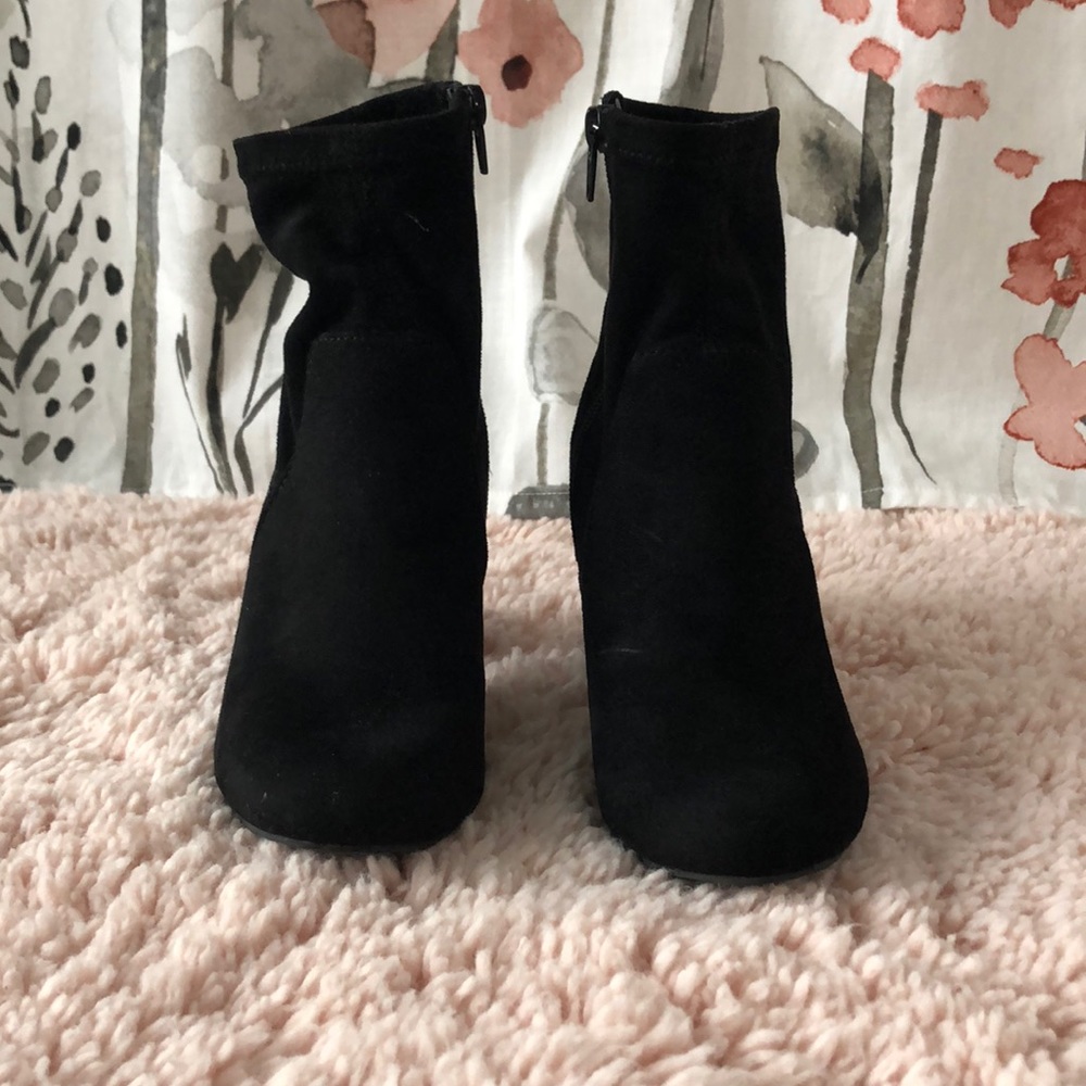 Black suede booties